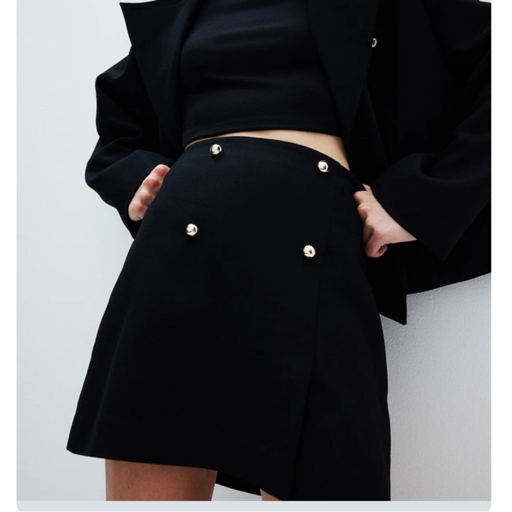 Button-Front Mini Skirt H&M